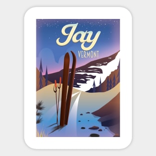 Jay Vermont USA ski poster Sticker